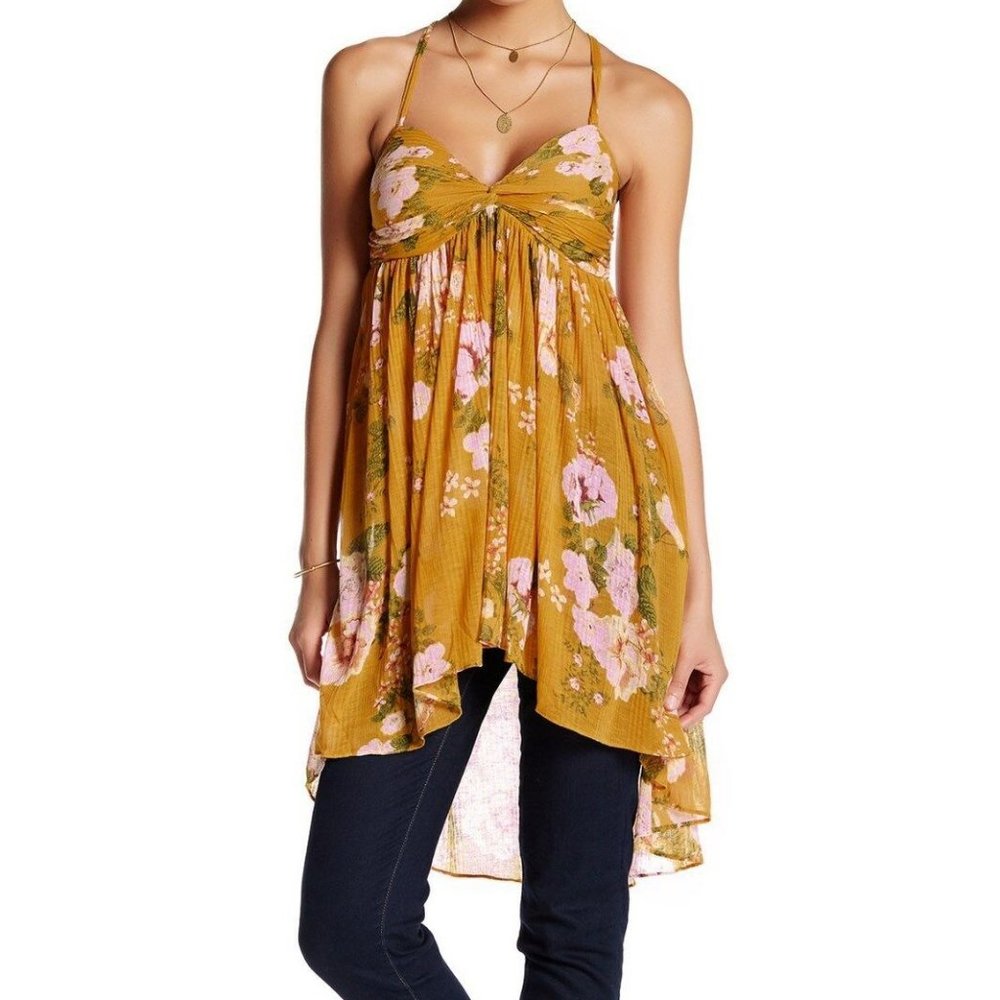 FREE PEOPLE Mirage Convertible Tunic Tank Yellow-S